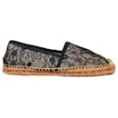 Dolce & Gabanna Lace Espadrille Flats in Black Canvas - Dolce & Gabbana