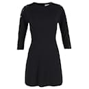 Sandro Fringed Sleeve Mini Dress in Black Polyester