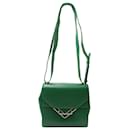 Bottega Veneta The Clip Crossbody Bag in Green Calfskin Leather 