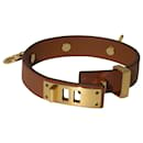 Hermès Mini Clous Carres Wrap Bracelet in Brown Leather