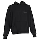 Fear of God Essentials Logo Print Jersey Hoodie in Black Cotton