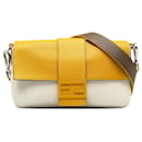 Fendi White Zucca Convertible Baguette Crossbody