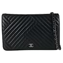 Chanel Black CC Crossing Wallet on Chain