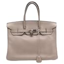 Hermes Birkin handbag 35 TAURILLON CLEMENCE DOVE GRAY LEATHER HAND BAG - Hermès