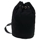 CELINE Circle Shoulder Bag Nylon Black Auth ar11677 - Céline