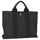 HERMES Her Line PM Tote Bag Canvas Gray Auth 70653 - Hermès