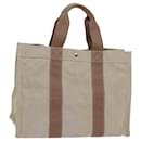 HERMES Bora Bora GM Tote Bag Canvas Beige Auth bs13621 - Hermès