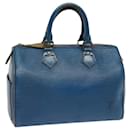 Louis Vuitton Epi Speedy 25 Bolsa de Mão Azul Toledo M43015 Autenticação de LV 71281