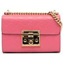 Gucci Pink Small Guccissima Padlock Crossbody Bag