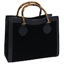 GUCCI Bamboo Hand Bag Suede Black Auth ep4025 - Gucci