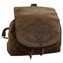 CHANEL COCO Mark Backpack Suede Brown CC Auth bs13597 - Chanel