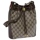 GUCCI GG Canvas Web Sherry Line Shoulder Bag PVC Beige Green Red Auth 71074 - Gucci