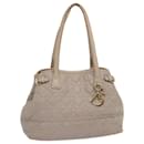 Christian Dior Lady Dior Canage Tote Bag Toile Enduite Gris Auth yk11934