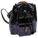 GUCCI Bamboo Backpack Patent leather Black Auth ar11692 - Gucci