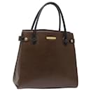 BURBERRY Hand Bag Leather Brown Auth bs13652 - Burberry