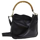 GUCCI Bamboo Shoulder Bag Leather 2way Brown Auth 71316 - Gucci