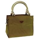 PRADA Handtasche mit Kette aus Nylon, Khaki, Auth 70956 - Prada