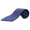 Corbata Gris em Cuadros Azules - Hermès