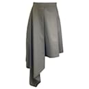 Brunello Cucinelli Olive Green Asymmetric Cotton Midi Skirt