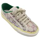 Gucci Ivory Multi Crystal Embellished Logo Tennis 1977 Sneakers