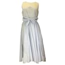 Bergfabel Light Blue Belted Sleeveless Cotton Midi Dress - Autre Marque