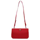 PRADA Handbags Leather Red Tessuto - Prada