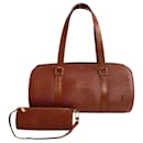 Louis Vuitton Soufflot Leather Handbag M52223 in good condition