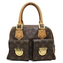 Louis Vuitton Manhattan PM Canvas Handbag M40026 in good condition