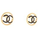 Gold Coco Mark cutout gold plated earrings - Chanel