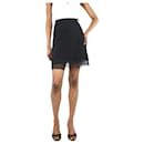 Black silk A-line chiffon skirt - size UK 10 - Chanel