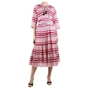 Pink printed midi dress - size UK 10 - Autre Marque