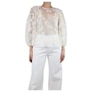 Cream ruffled lace blouse - size UK 8 - Chloé
