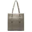 Gucci Gray GG Embossed Leather Vertical Tote