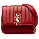 Saint Laurent Red Medium Vicky Crossbody Bag