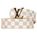 Louis Vuitton White Damier Azur LV Initiales Belt