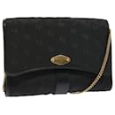 Christian Dior Chain Shoulder Bag Nylon Black Auth bs13674