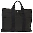 HERMES Her Line MM Tote Bag Canvas Gray Auth 70654 - Hermès