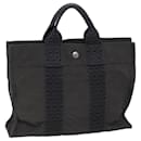 HERMES Her Line PM Tote Bag Canvas Gray Auth 72033 - Hermès