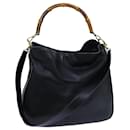 GUCCI Bamboo Shoulder Bag Leather 2way Black 001 1577 auth 70626 - Gucci