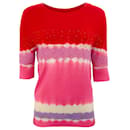 Prabal Gurung Red / Pink Beaded 3/4 Sleeve Sweater - Autre Marque