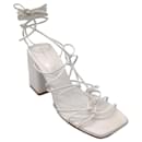 Gianvito Rossi White Lace Up Leather Sandals