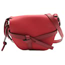 Gate Small Grained Calfskin Leather 2-Ways Satchel Bag Red - Loewe