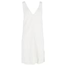 Reformation V-Neck Low Back Sleeveless Dress in Off-White Cotton