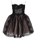 Robe corset sans bretelles Dolce & Gabbana en tulle et maille noirs