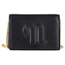 Nanushka Wallet on Chain Bag in Black Leather