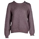 A.P.C. Buttoned-Shoulder Knit Sweater in Brown Acrylic and Mohair Blend - Apc
