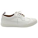 Thom Browne Longwing Sneaker Brogues in White Leather