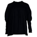 Marni Gathered Long-Sleeve Top in Black Cotton