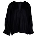 Top a maniche lunghe con coulisse Toteme Armo in Lyocell nero - Totême