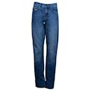 Victoria Beckham Jeans de perna reta em jeans de algodão azul